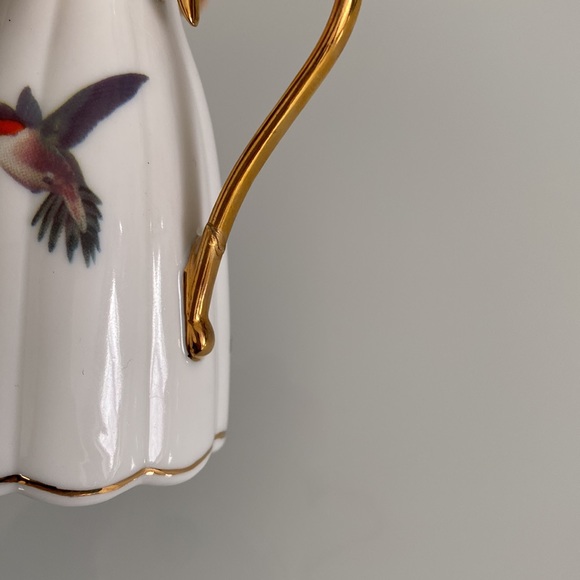 Fine Porcelain 9 Pcs Purple Floral Miniature Tea Set With Decal - Picture 6 of 6